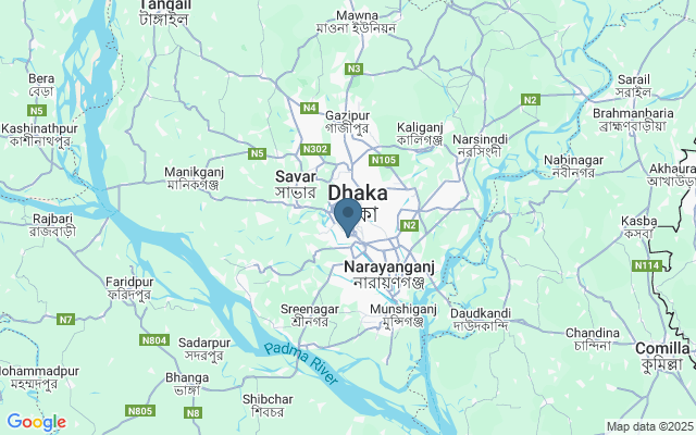 Kaart met locatie Dhakeshwari Tempel